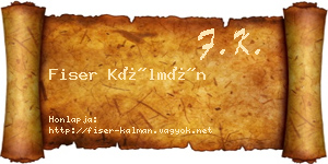 Fiser Kálmán névjegykártya