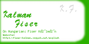 kalman fiser business card
